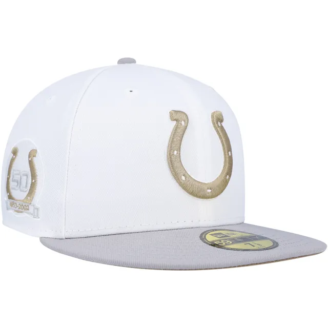 Lids Denver Broncos New Era 50th Anniversary Gold Undervisor 59FIFTY Fitted  Hat - White/Gray