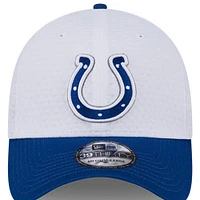 Men's New Era White/Royal Indianapolis Colts 2024 NFL Training Camp 39THIRTY Flex Hat