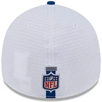 Men's New Era White/Royal Indianapolis Colts 2024 NFL Training Camp 39THIRTY Flex Hat