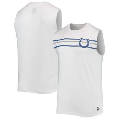 Men's New Era White Indianapolis Colts Brushed Sleeveless Tank Top