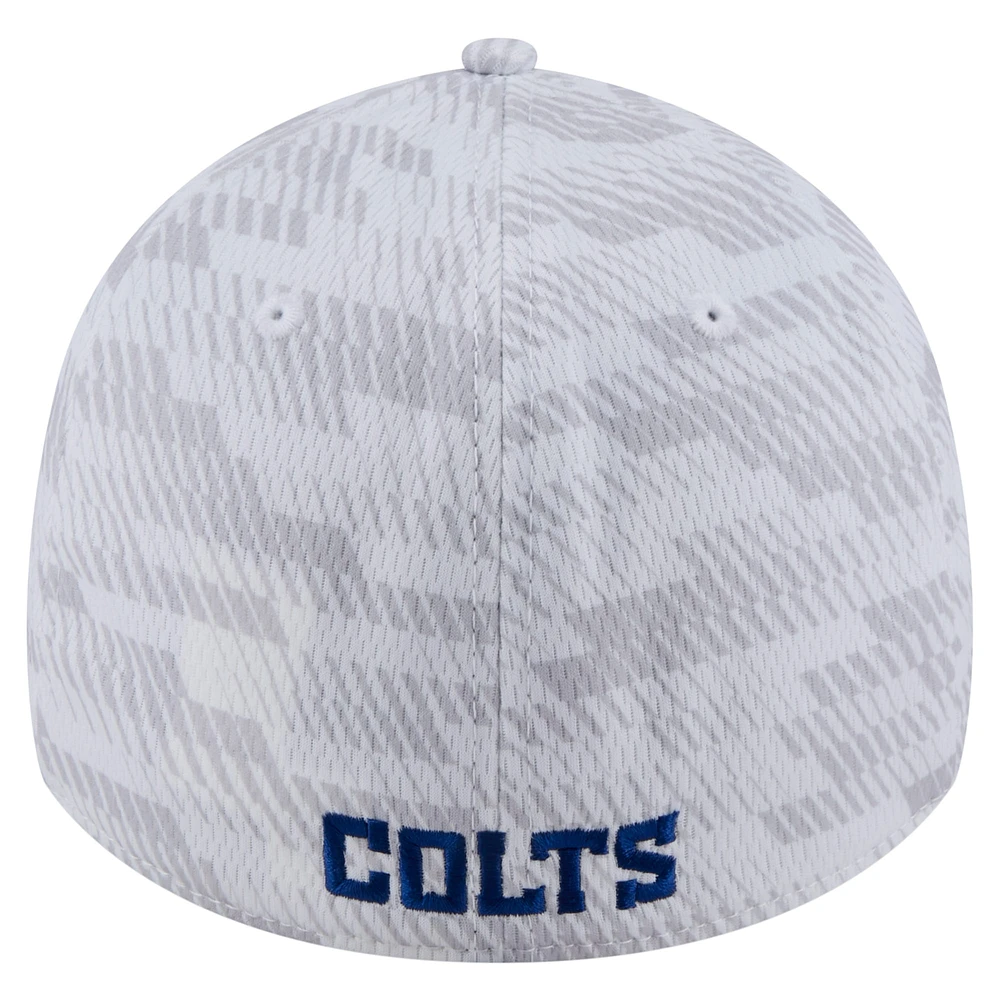 Casquette New Era blanche Indianapolis Colts Gameday Graded 39THIRTY Flex pour homme