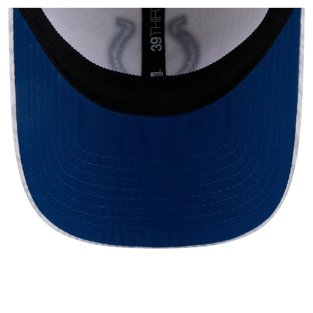 Casquette New Era blanche Indianapolis Colts Gameday Graded 39THIRTY Flex pour homme