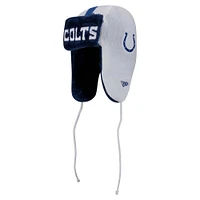 Men's New Era White Indianapolis Colts Helmet Head Trapper Knit Hat