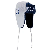 Men's New Era White Indianapolis Colts Helmet Head Trapper Knit Hat