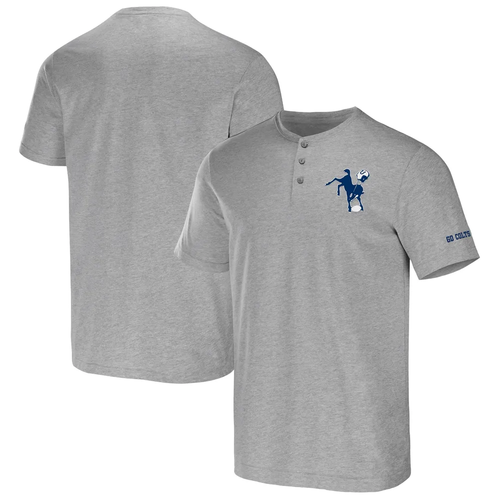 T-shirt Indianapolis Colts Henley NFL x Darius Rucker Collection pour homme par Fanatics gris chiné