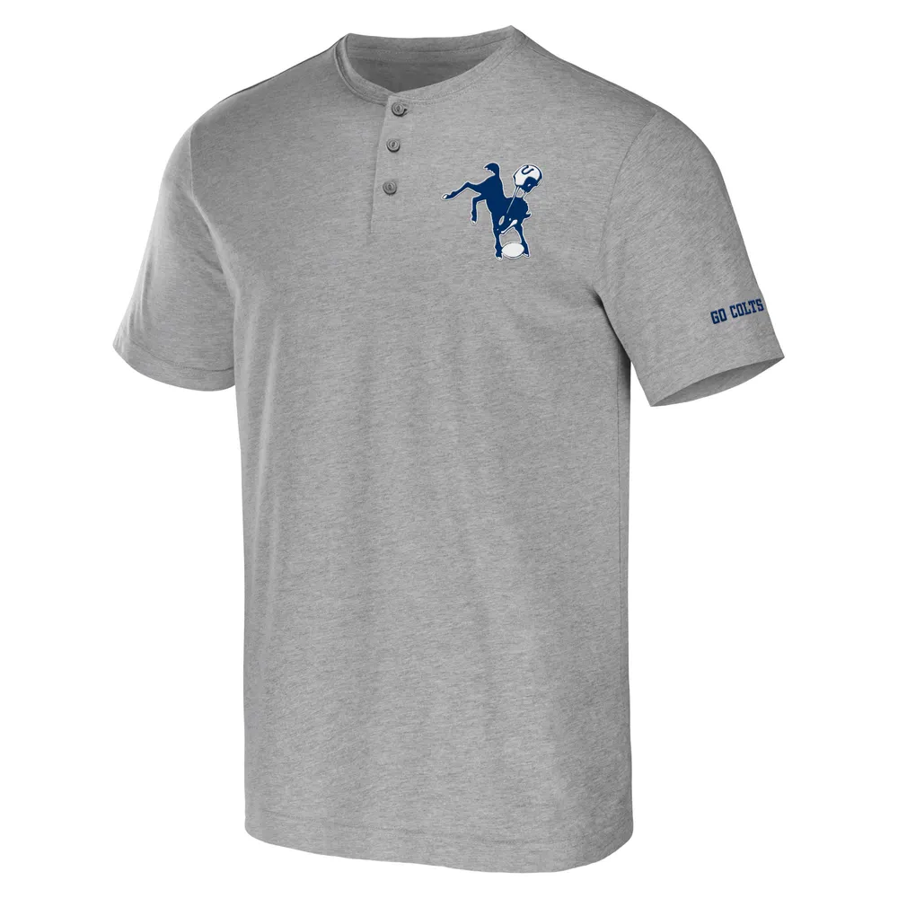 T-shirt Indianapolis Colts Henley NFL x Darius Rucker Collection pour homme par Fanatics gris chiné