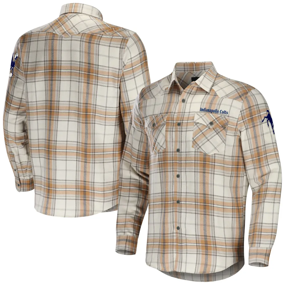 Lids Indianapolis Colts NFL x Darius Rucker Collection by Fanatics Flannel  Long Sleeve Button-Up Shirt - Tan