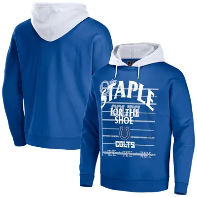 Indianapolis Colts NFL x Staple Throwback Vintage Wash Pullover Hoodie - Blue