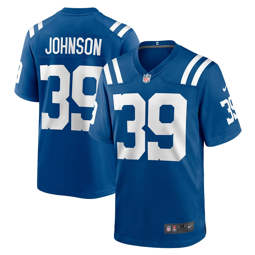 Men's Nike Alex Johnson  Royal Indianapolis Colts Team Game Jersey