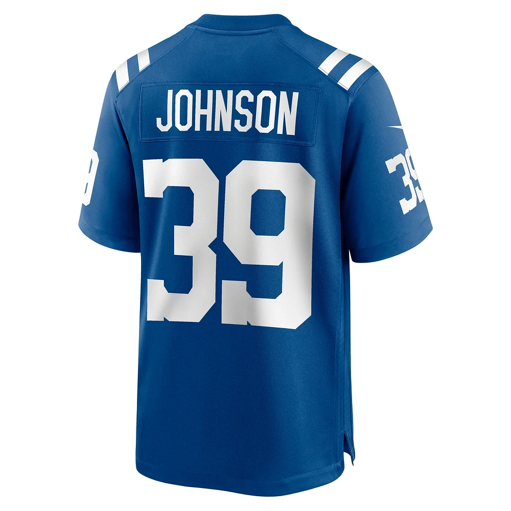 Men's Nike Alex Johnson  Royal Indianapolis Colts Team Game Jersey