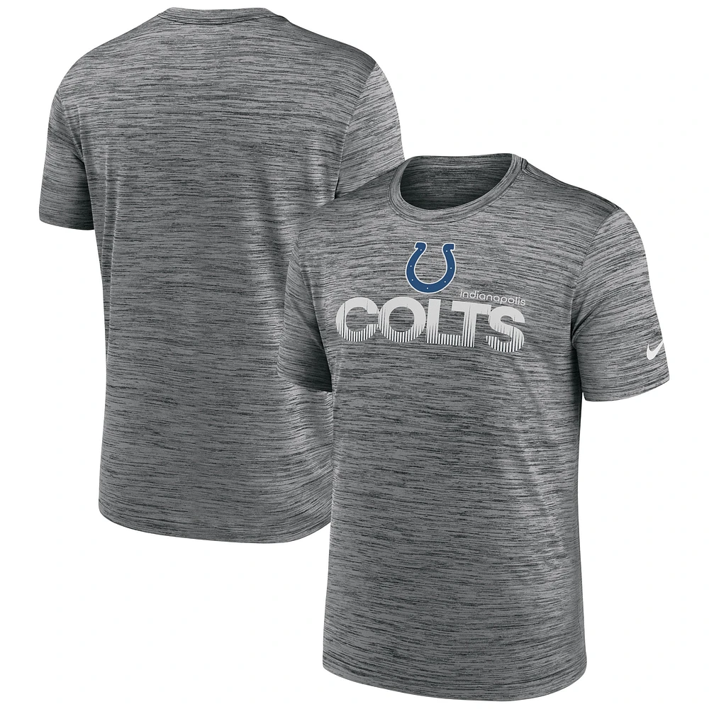 T-shirt Nike Anthracite Indianapolis Colts Blitz Velocity Modern Performance pour homme