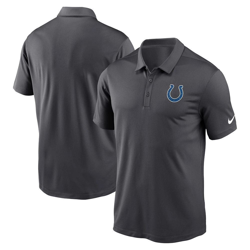 Polo de performance avec logo la franchise Indianapolis Colts Nike anthracite pour hommes