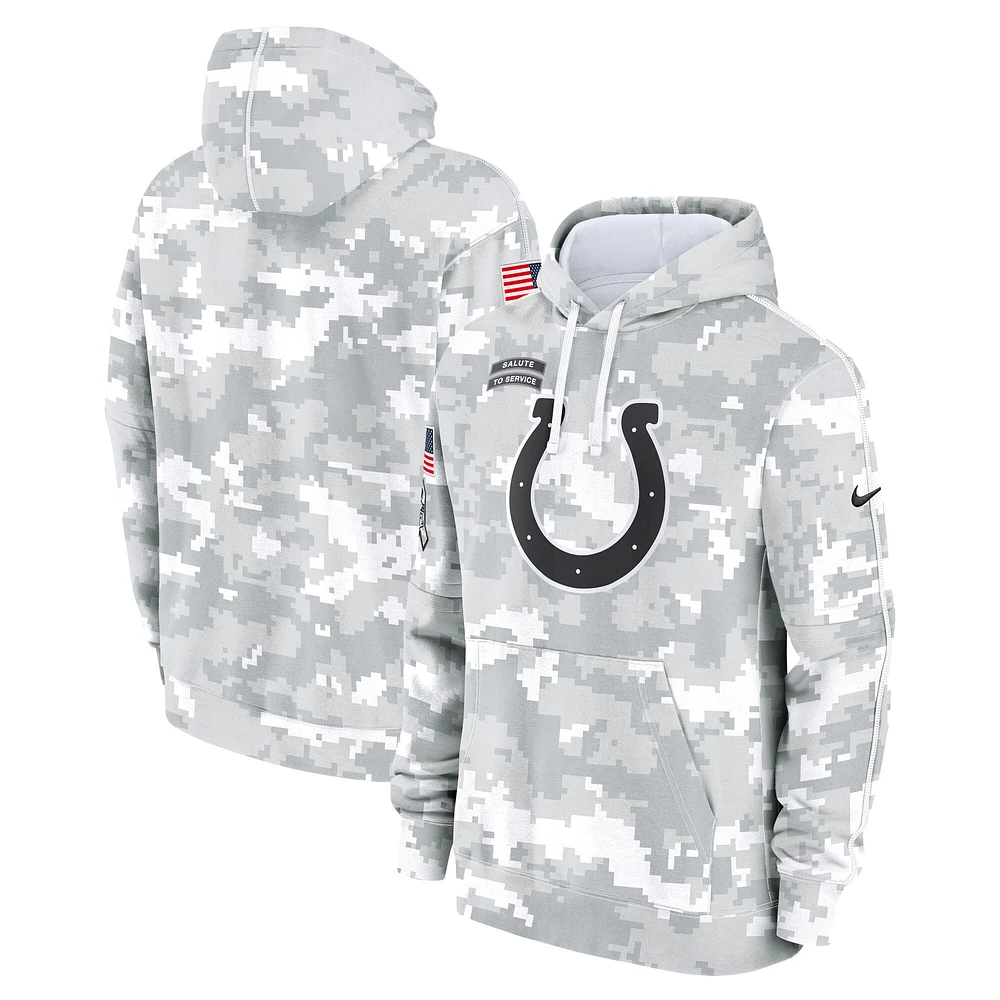 Sweat à capuche en polaire Nike Arctic Camo Indianapolis Colts 2024 Salute to Service Club pour homme