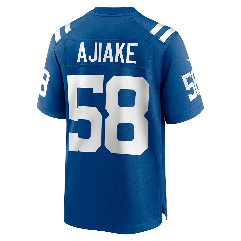 Maillot de match Nike Austin Ajiake Royal Indianapolis Colts pour homme