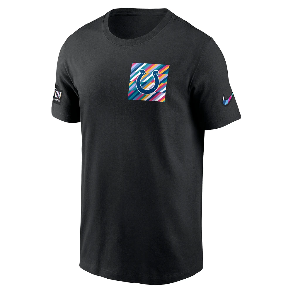 T-shirt Nike noir Indianapolis Colts Crucial Catch Sideline Tri-Blend pour homme