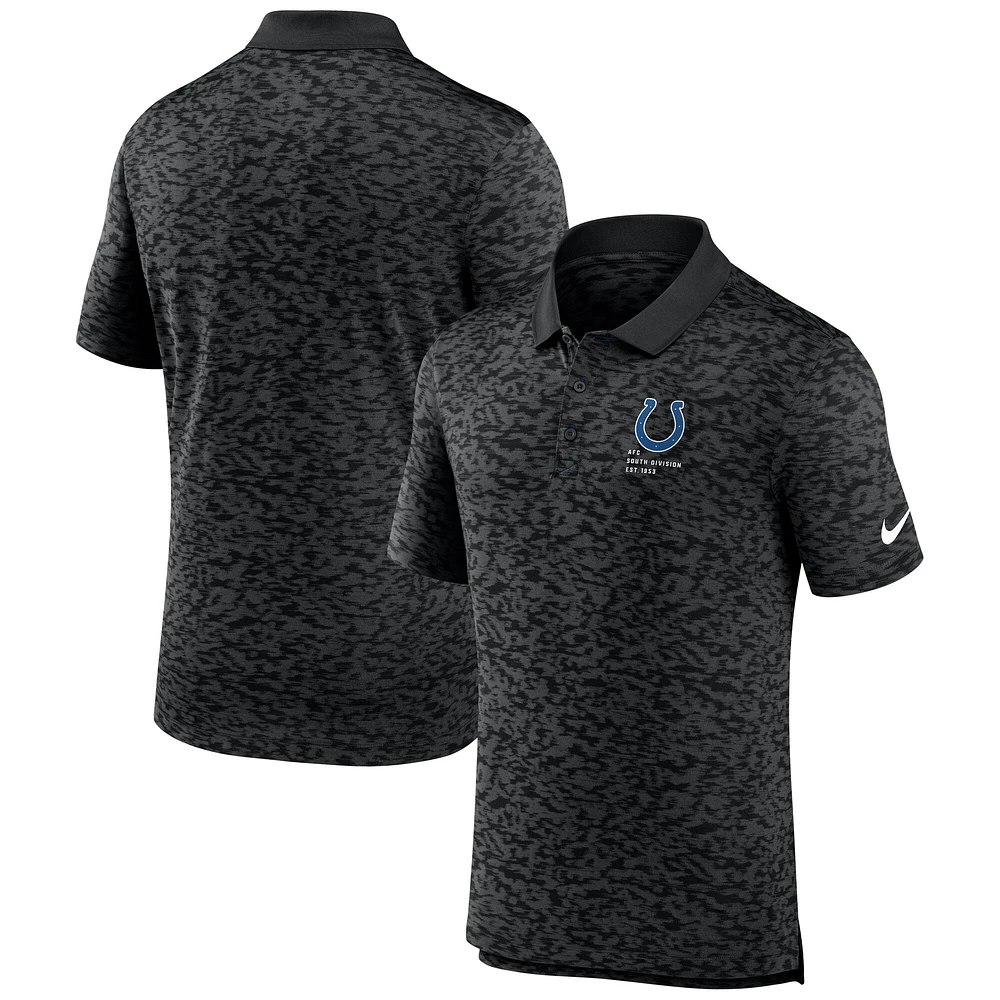 Polo Nike noir Indianapolis Colts Fashion Performance en piqué pour homme