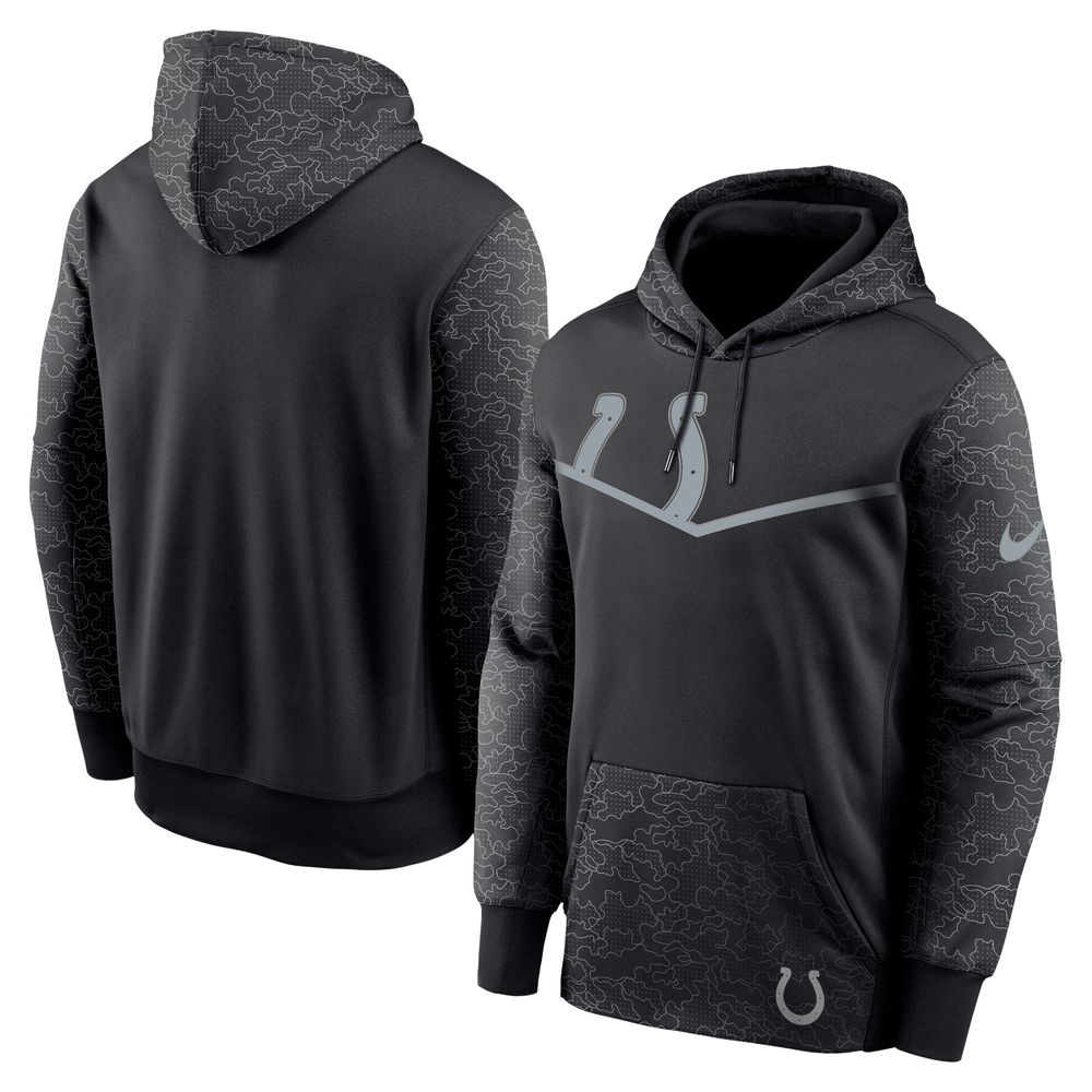 Men's Nike Black Indianapolis Colts RFLCTV Chevron Pullover Hoodie