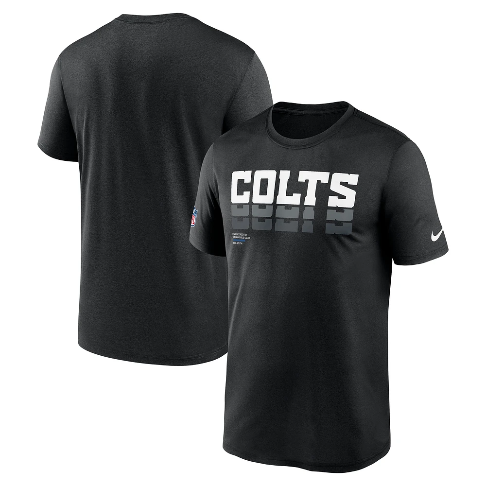T-shirt Nike noir pour homme, coupe Legend Performance des Indianapolis Colts