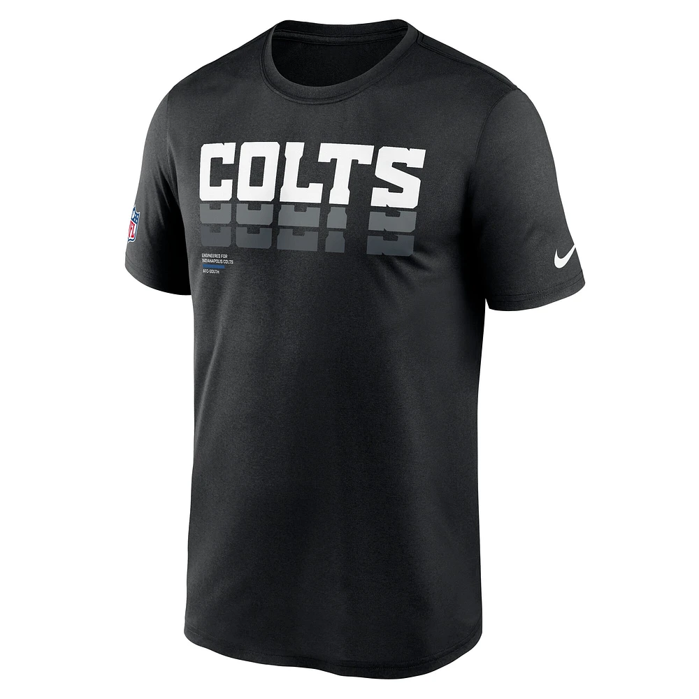 T-shirt Nike noir pour homme, coupe Legend Performance des Indianapolis Colts