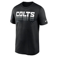 T-shirt Nike noir pour homme, coupe Legend Performance des Indianapolis Colts