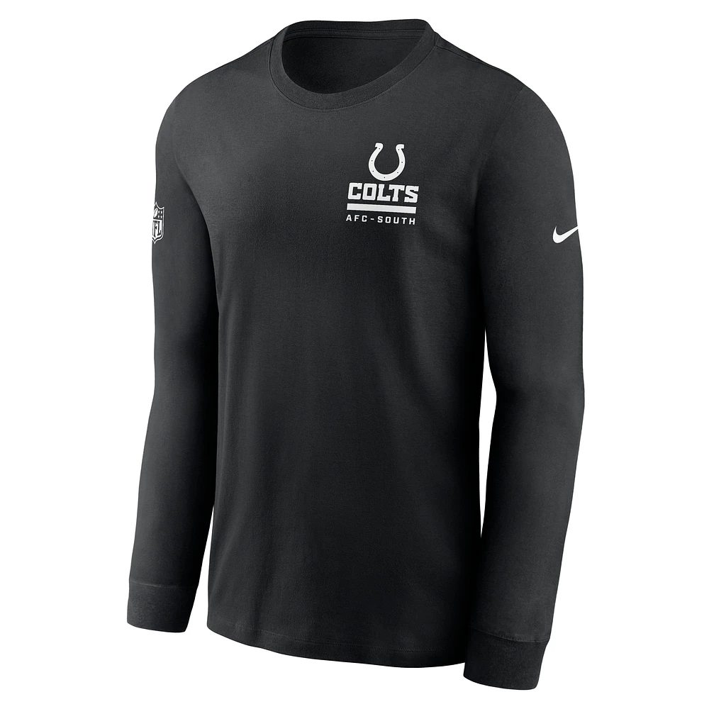 Men's Nike Black Indianapolis Colts Sideline Performance Long Sleeve T-Shirt