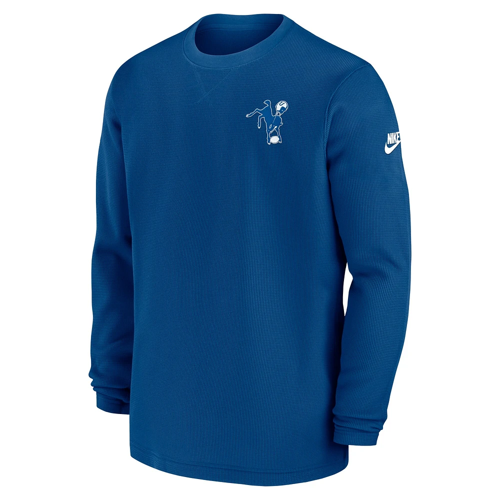 Nike Indianapolis Colts Indiana Nights Alternate Heavy Brushed Waffle Haut à manches longues pour homme - Bleu