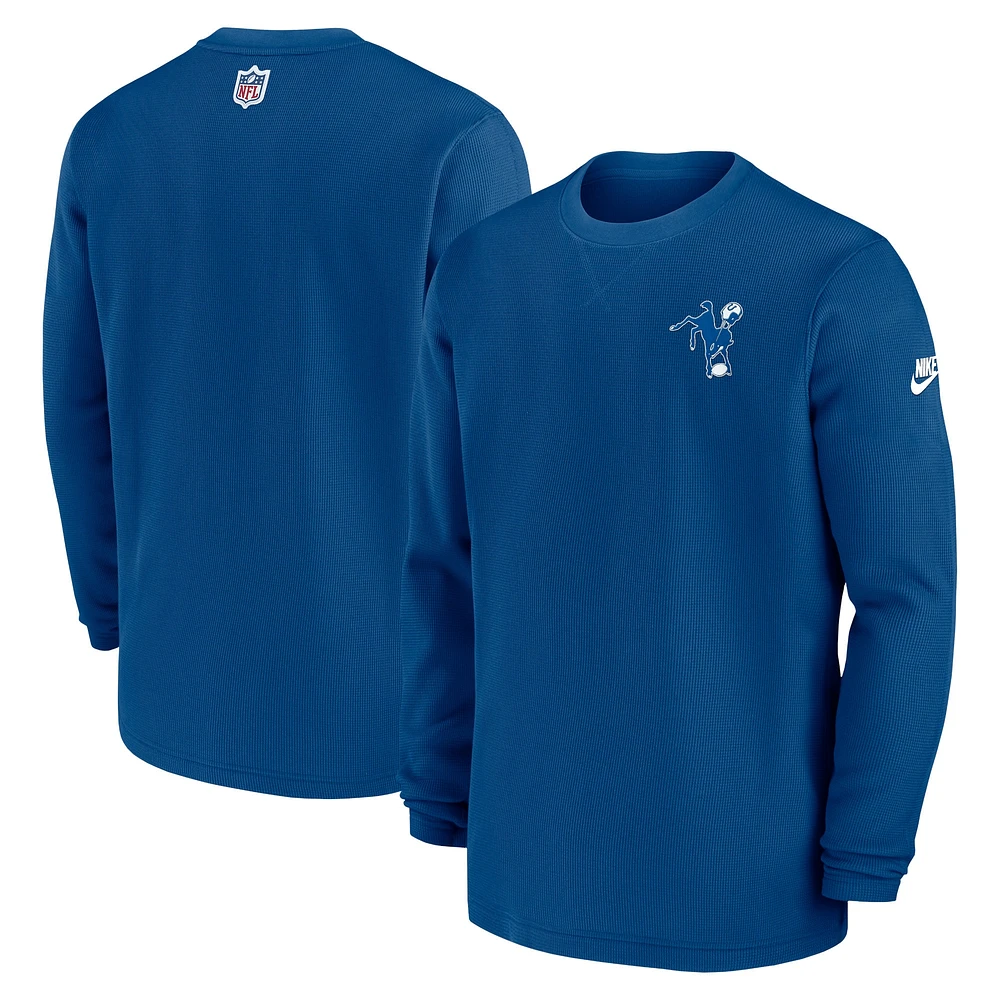 Men's Nike Blue Indianapolis Colts Indiana Nights Alternate Heavy Brushed Waffle Long Sleeve Top