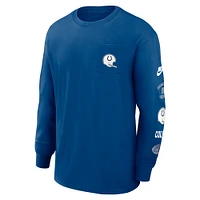 Men's Nike Blue Indianapolis Colts Rewind Heavy Max 90 Pocket Long Sleeve T-Shirt