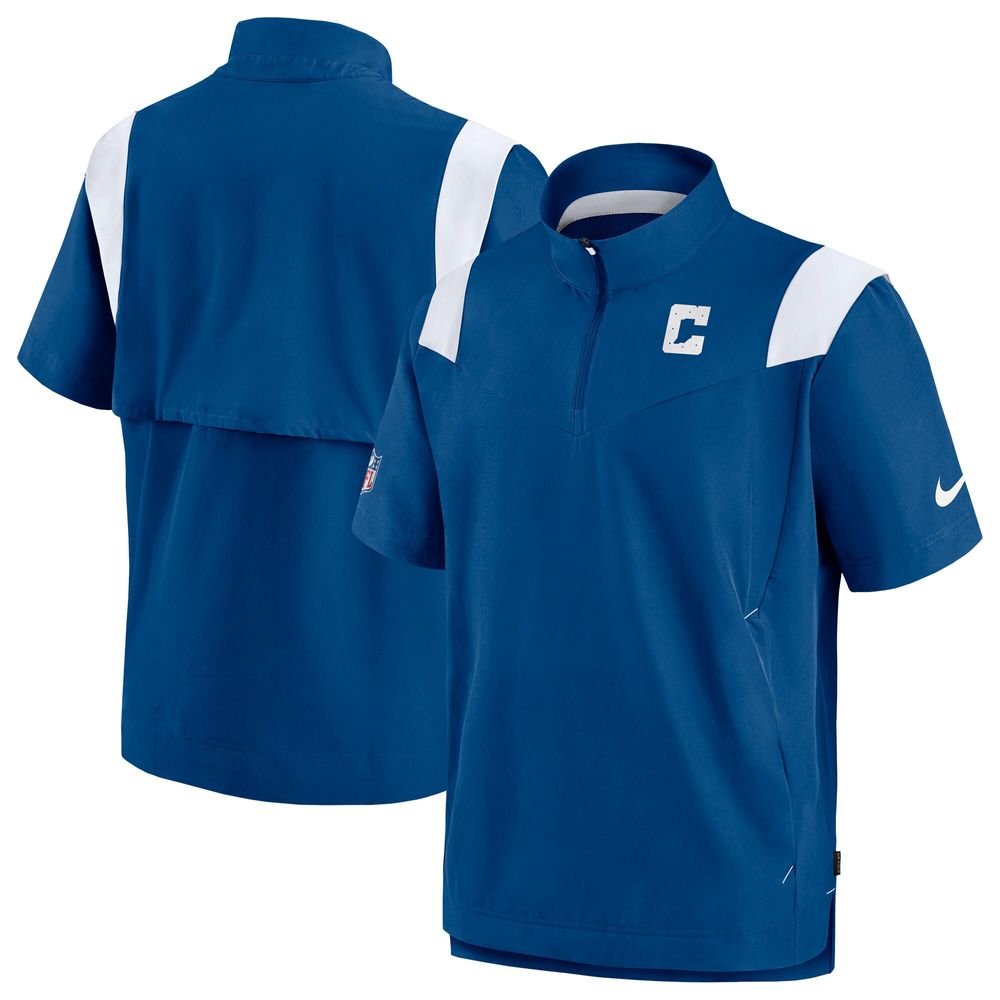 Men's Nike Blue Indianapolis Colts Sideline Coaches Chevron Lockup Pullover Top