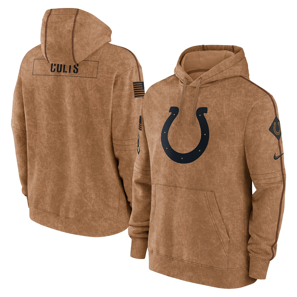 Sweat à capuche Nike Indianapolis Colts Salute To Service Club marron pour homme