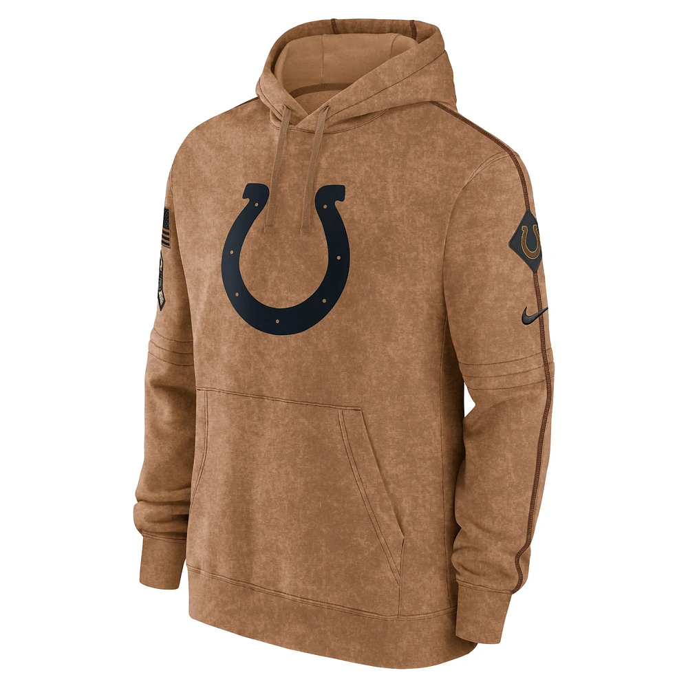 Men's Nike  Brown Indianapolis Colts Salute To Service Club Pullover Hoodie