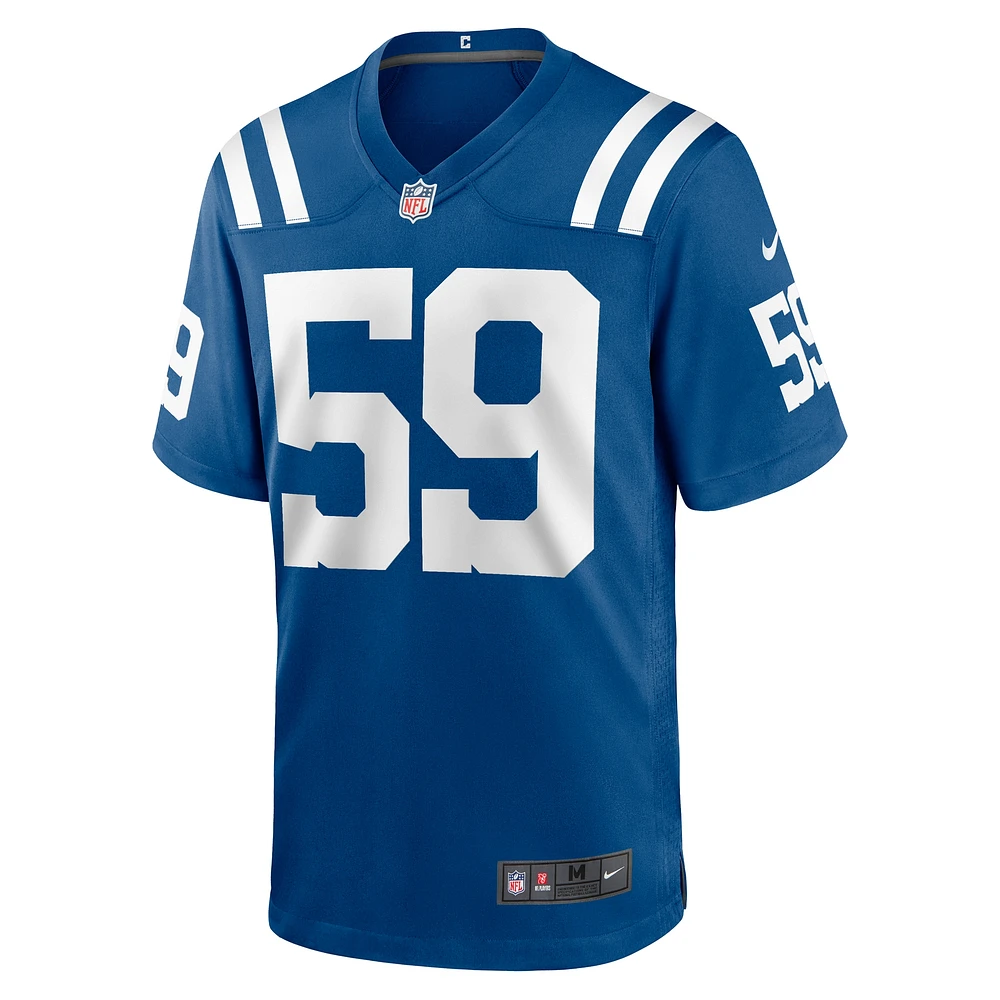 Maillot de match l'équipe Nike Cameron McGrone Royal Indianapolis Colts pour homme