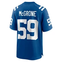 Maillot de match l'équipe Nike Cameron McGrone Royal Indianapolis Colts pour homme