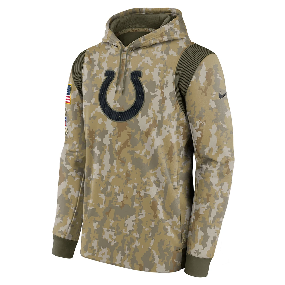 Sweat à capuche Nike Camo Indianapolis Colts Salute To Service Therma Performance pour hommes