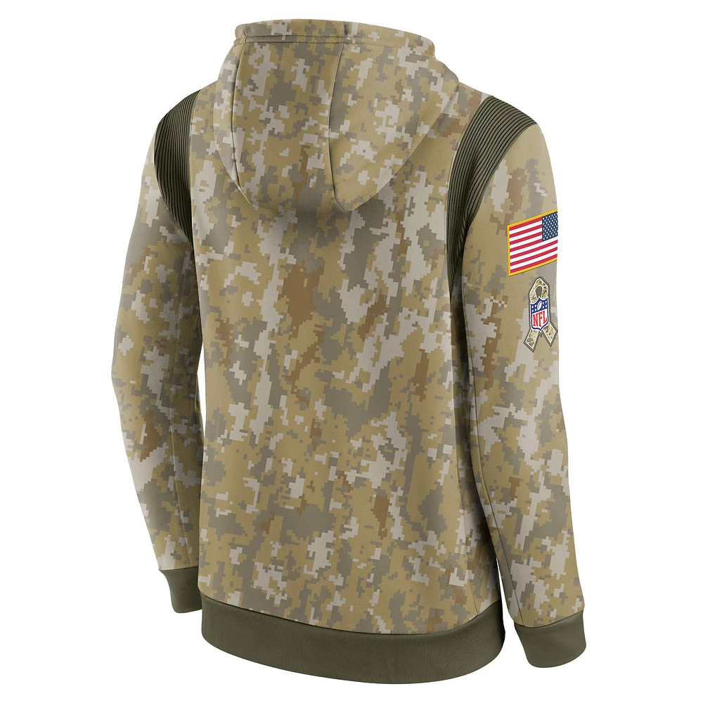 Sweat à capuche Nike Camo Indianapolis Colts Salute To Service Therma Performance pour hommes