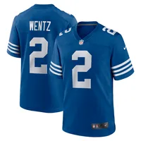 Maillot de match alternatif Nike Carson Wentz des Royal Indianapolis Colts pour homme