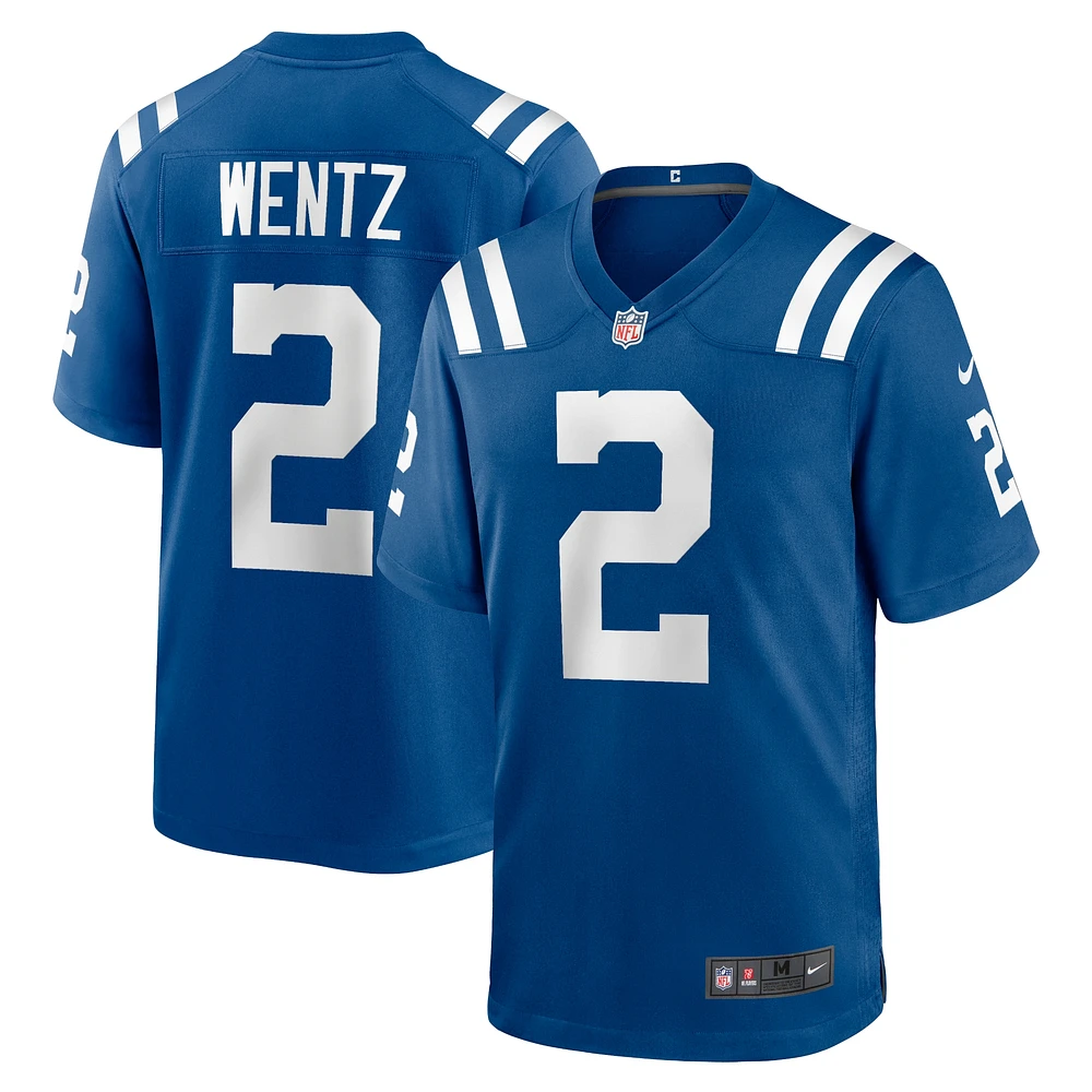 Maillot de match Nike Carson Wentz Royal Indianapolis Colts pour homme