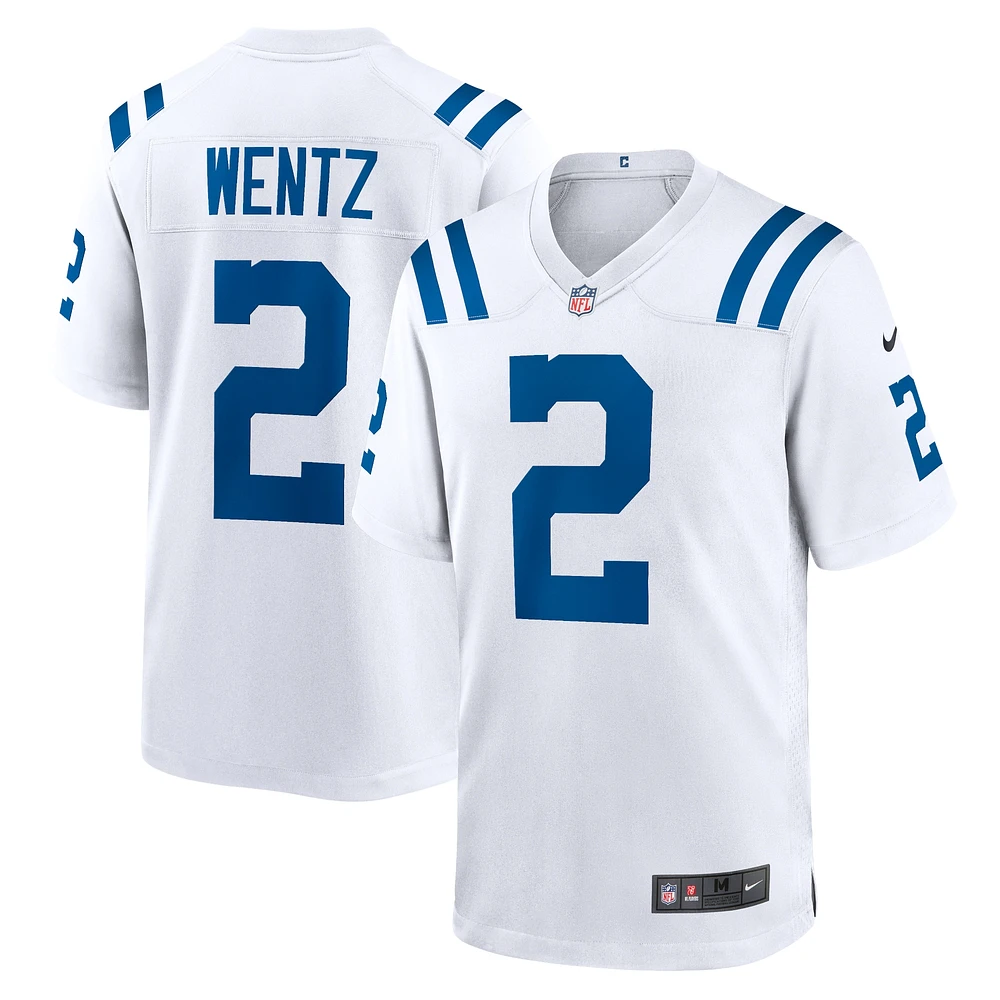 Maillot de match Nike Carson Wentz pour hommes, blanc, Indianapolis Colts