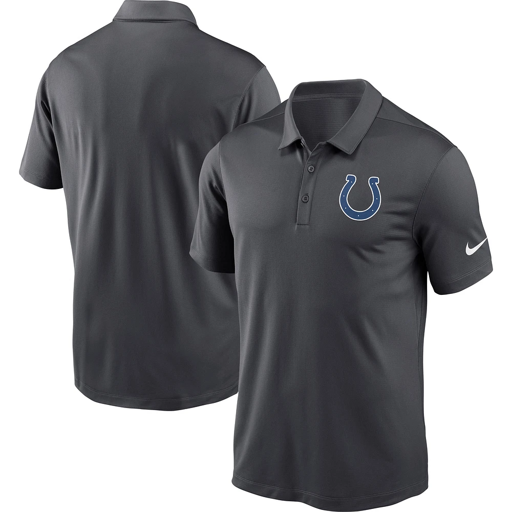 Men's Nike Charcoal Indianapolis Colts Fan Gear Franchise Heat-Sealed Graphic Team Polo