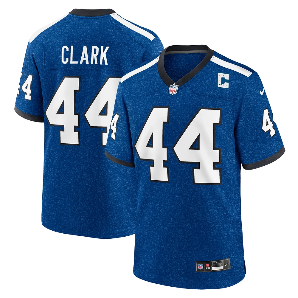 Maillot de match alternatif Nike Dallas Clark bleu pour homme des Indianapolis Colts, joueur retraité
