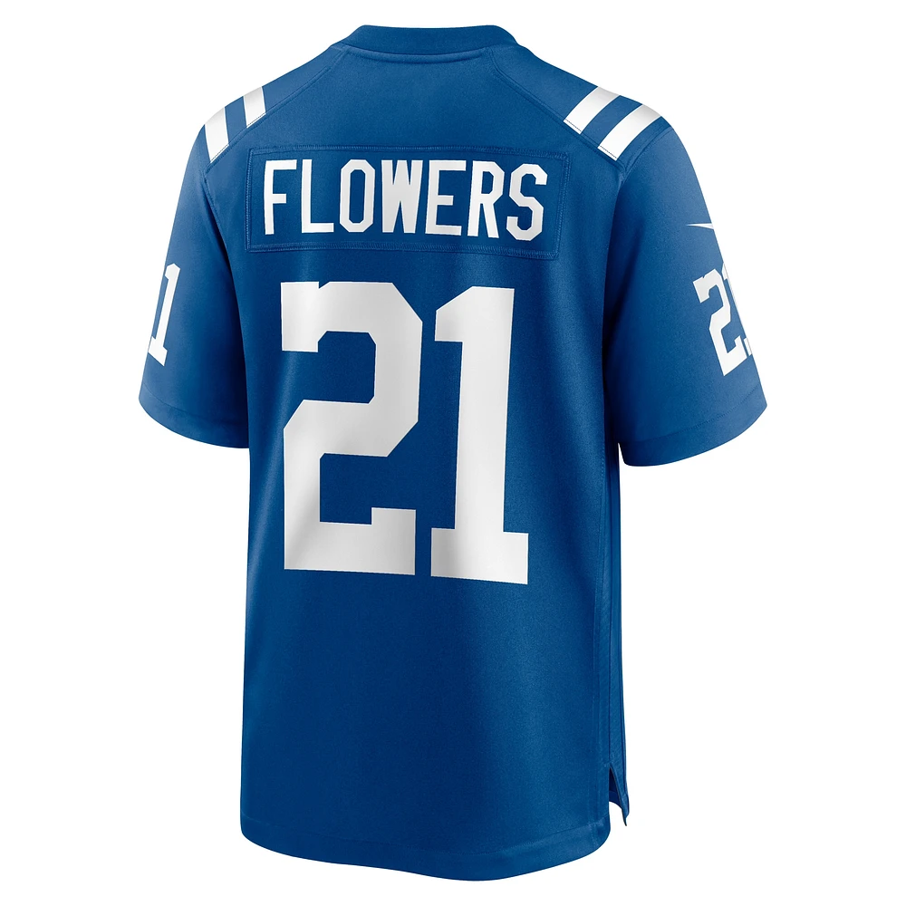 Maillot de match Nike Dallis Flowers Royal Indianapolis Colts pour homme