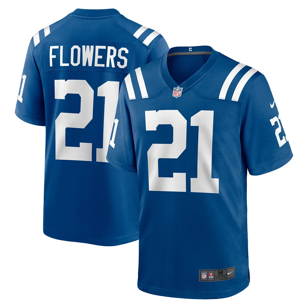 Maillot de match Nike Dallis Flowers Royal Indianapolis Colts pour homme