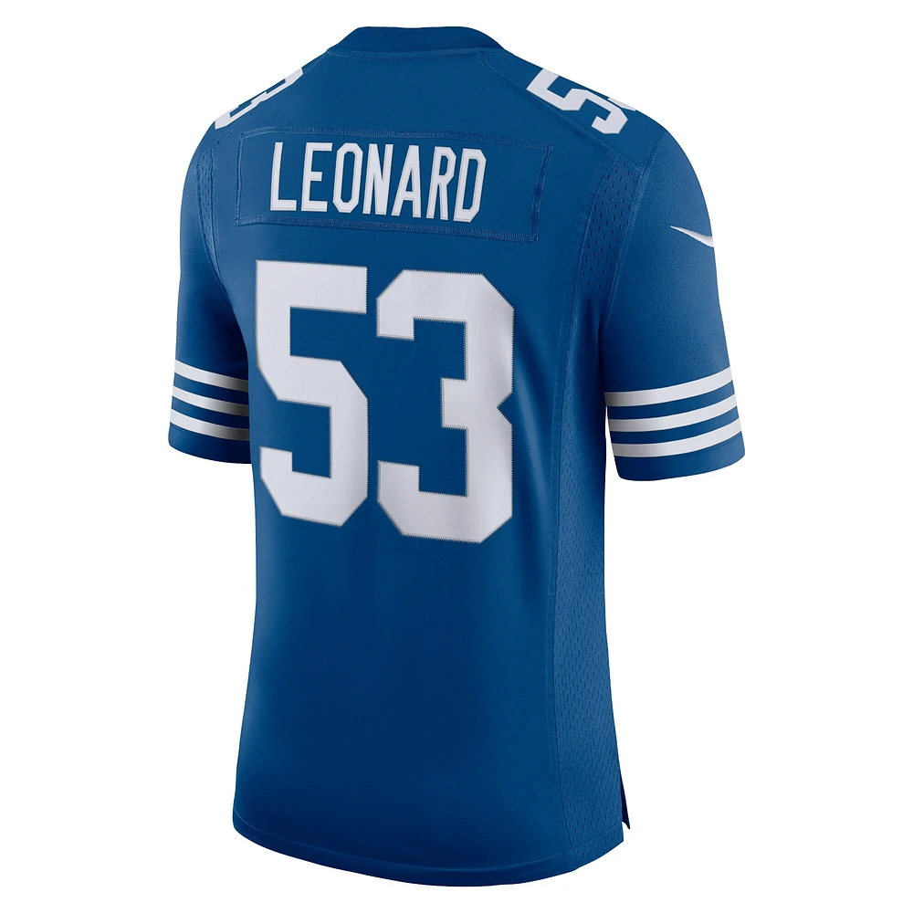 Maillot Nike Darius Leonard Royal Indianapolis Colts Alternate Vapor Limited pour homme