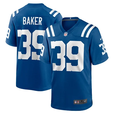 Maillot de match l'équipe Nike Darrell Baker Jr Royal Indianapolis Colts pour homme