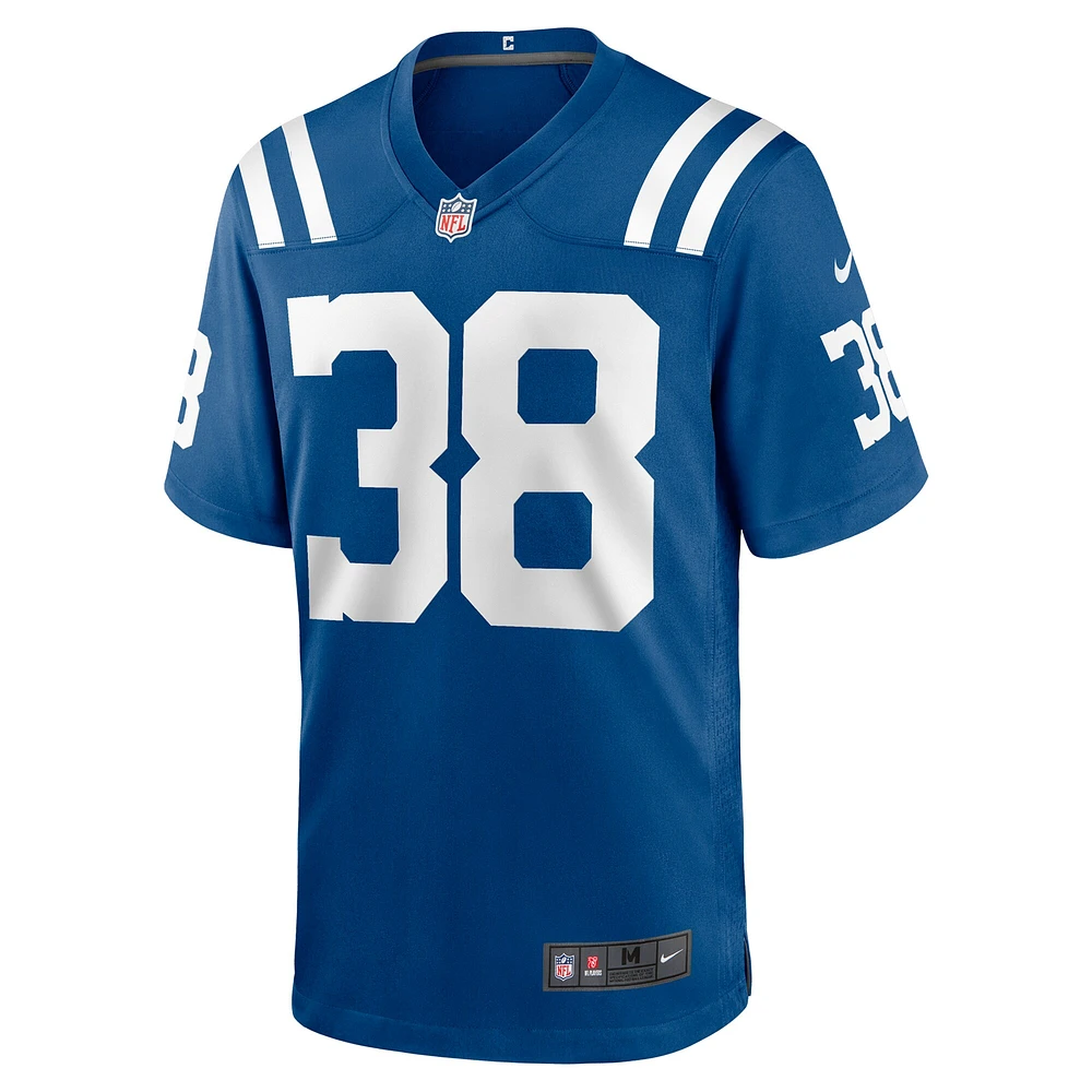 Maillot de match Nike Darren Hall Royal Indianapolis Colts pour homme