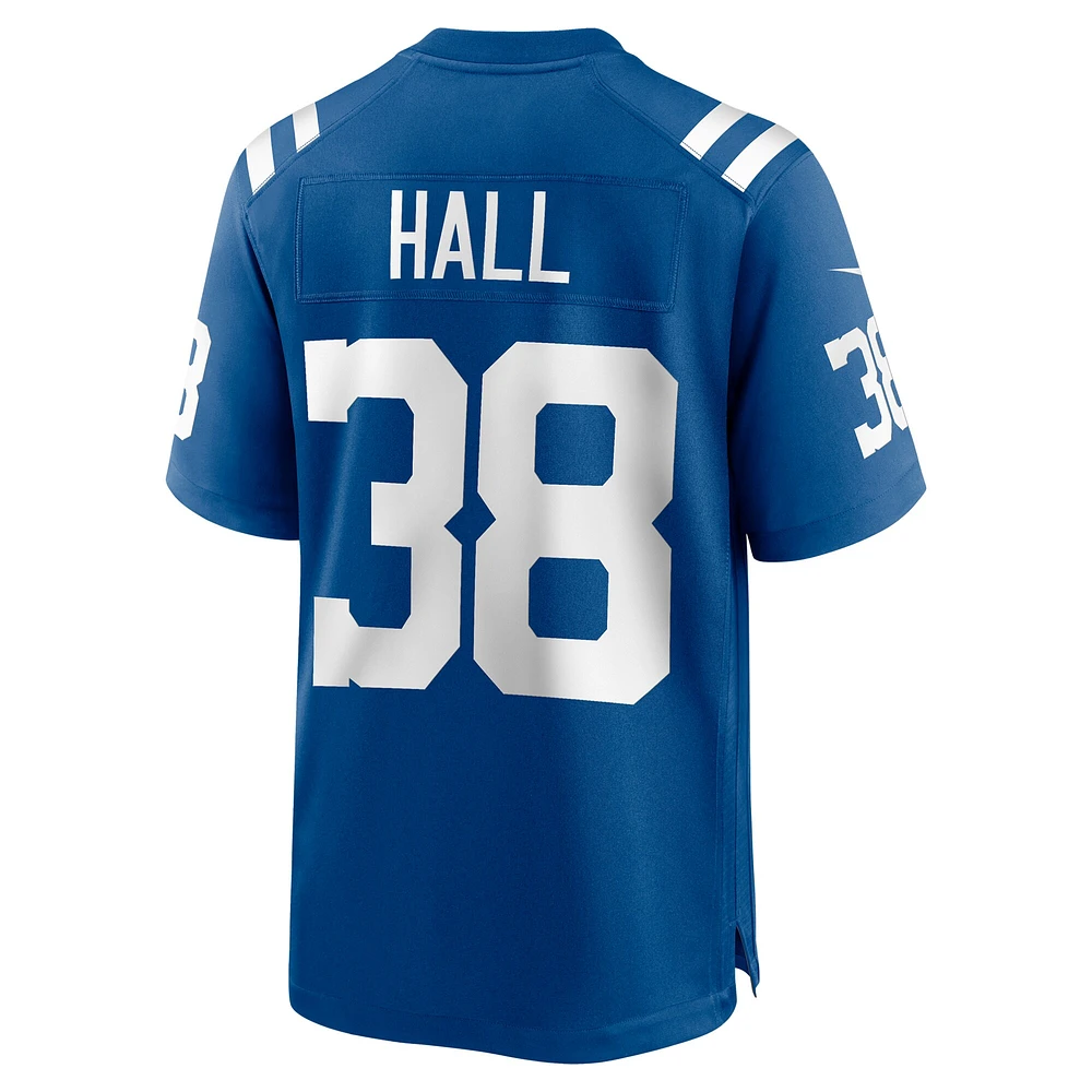 Maillot de match Nike Darren Hall Royal Indianapolis Colts pour homme