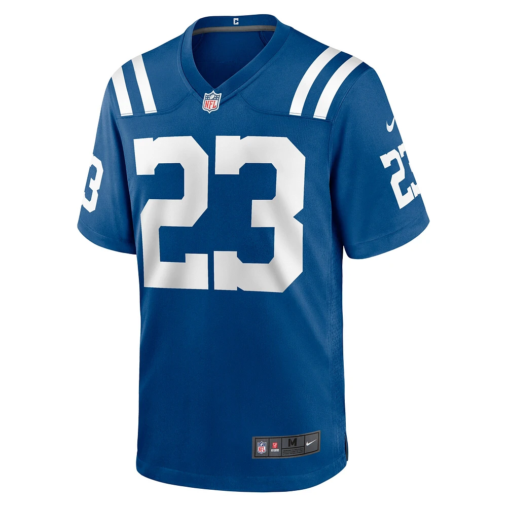 Maillot de match l'équipe Nike Darren Hall Royal Indianapolis Colts pour homme