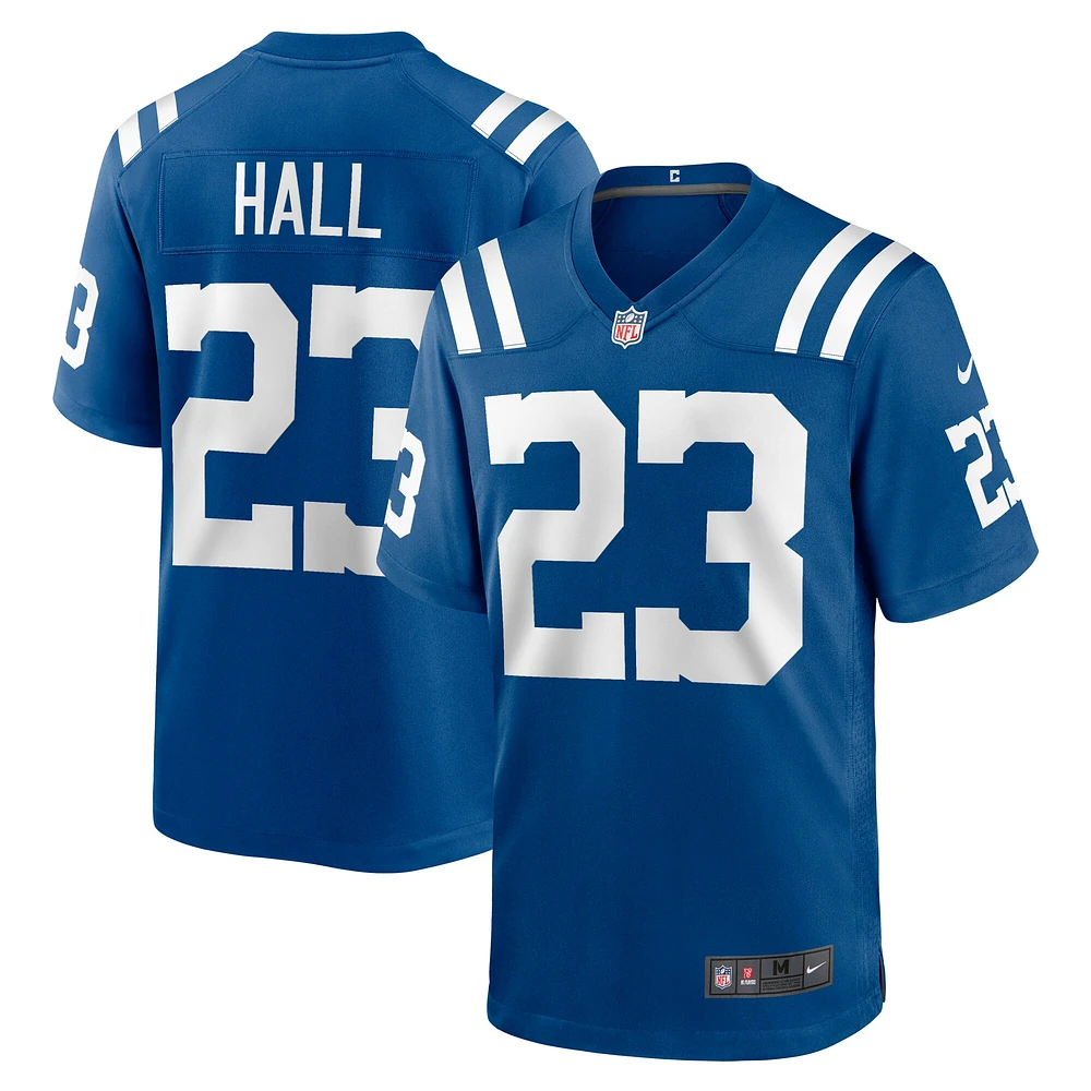 Maillot de match l'équipe Nike Darren Hall Royal Indianapolis Colts pour homme