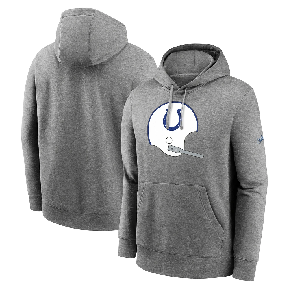 Chandail à capuchon Indianapolis Colts Rewind Club Nike Heather Charcoal pour homme