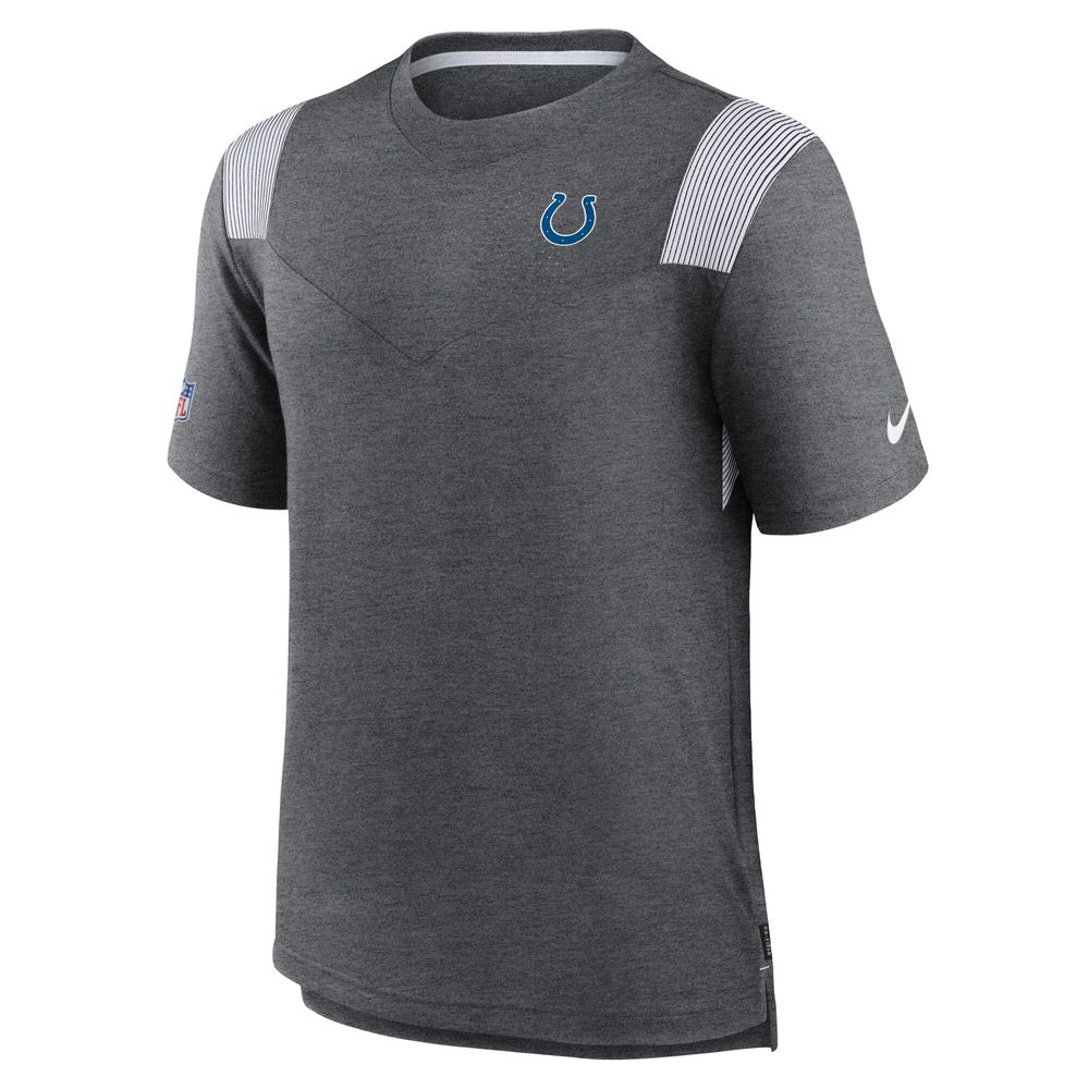 Men's Nike Heather Charcoal Indianapolis Colts Sideline Tonal Logo Performance Player T-Shirt